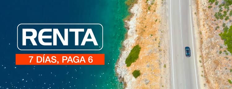 Renta por 7 dias y solo pagas 6